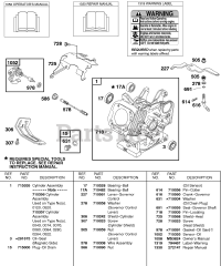 Briggs & Stratton 235437-0284-E1 - Briggs & Stratton Horizontal Engine Oil Sensor Group, Operator's Manual, Repair Manual, Warning Label
