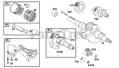 Briggs & Stratton 161432-0127-01 - Briggs & Stratton Horizontal Engine Piston Grp, Crank, Cam