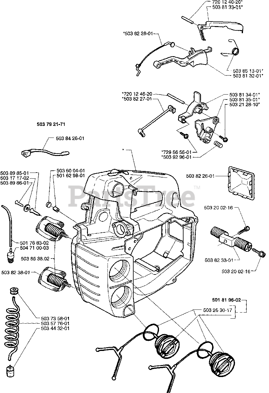 Husqvarna 335 XPT Husqvarna Chainsaw (199701) Tank Assembly Parts