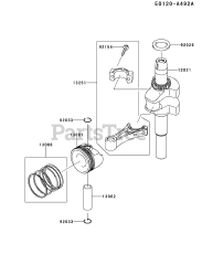 Kawasaki FJ180V-BM17 - Kawasaki Engine PISTON/CRANKSHAFT