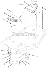 Gravely 915174 (ZTX 52) - Gravely 52" Zero-Turn Mower, 25hp Kohler Twin Pro (SN: 000101 - 015999) Belt Covers And Baffles - 52 Inch