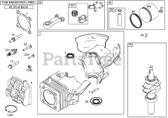 Toro 38602 - Toro 24" Snow Commander Snow Thrower (SN: 250000001 - 250999999) (2005) Crankcase, Crankshaft, Cylinder Head, and Connecting Rod Assemblies Briggs and Stratton 084333-0199-E1