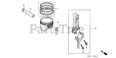 Honda GC135 QHA1 (GCAJ) - Honda Engine, Made in Japan (SN: GCAJ-1000001 - GCAJ-9999999) PISTON + CONNECTING ROD