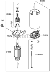 Toro 74409 (Z 340) - Toro 40" Z Master Zero-Turn Mower, Side-Discharge Deck (SN: 270000001 - 270000700) (2007) Starter Assembly Kawasaki FH580V-AS40-R