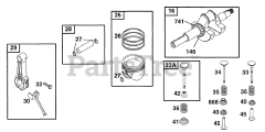 Briggs & Stratton 19B412-0128-01 - Briggs & Stratton Horizontal Engine Piston Grp, Crank