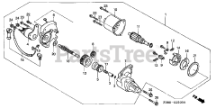 Honda GX270 QAE (GCAB) - Honda Engine, Made in Japan (SN: GCAB-1000001 - GCAB-1999999) STARTER MOTOR