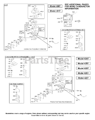 Briggs & Stratton 42A707-1707-E1 - Briggs & Stratton Vertical Engine Carburetor, Kits/Gaskets-Carburetor