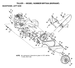 Maxim MX R500 F - Maxim Tiller MAINFRAME, LEFT