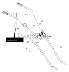 Murray 11052x30B - Murray Cultivator (2000) Handle Assembly
