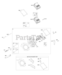 Briggs & Stratton 472177-0100-E1 - Briggs & Stratton Horizontal Engine Cylinder Head, Valve Covers, Valve Gasket Set