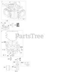 Briggs & Stratton 445777-0127-E2 - Briggs & Stratton Vertical Engine Cylinder, Engine Sump