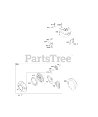 Briggs & Stratton 12A412-0100-E1 - Briggs & Stratton Horizontal Engine Electrical, Muffler Groups, Rewind Group