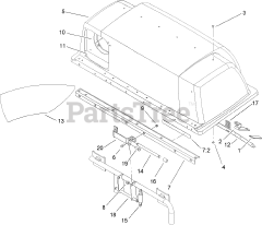 Toro 79214 - Toro 42" Twin Bagger for TimeCutter Z Mowers (SN: 316000001 - 316999999) (2016) BAGGER TOP AND HINGE ASSEMBLY