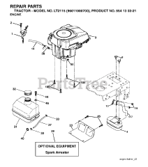 Jonsered LT 2115 (960110007-00) - Jonsered Lawn Tractor (2005-01) ENGINE