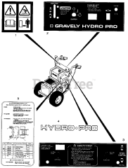 Gravely 988084 - Gravely Pro 300 Walk-Behind Mower Power Unit, 20hp Kohler (SN: 000101 & Above) Decals