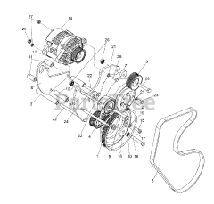 Briggs & Stratton 076161-02 - Briggs & Stratton 60kW Liquid Cooled Home Standby Generator Engine Service Parts - 5.7L - Alternator, Pulleys &amp; Belt (312594)