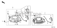 Honda GCV160 LA0 S3L (GJARA) - Honda Engine, Made in USA (SN: GJARA-1000001 - GJARA-9999999) RECOIL STARTER