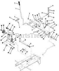 Toro 01-08K803 (C-85) - Toro Garden Tractor (1982) Clutch, Brake And Speed Control Linkage 2