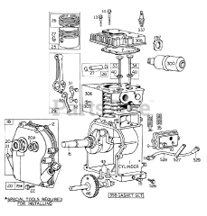 Toro 58013 - Toro 26" Tiller (SN: 004000001 - 004999999) (1974) Engine Briggs  Stratton Model No. 80292-0582