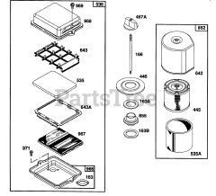 Briggs & Stratton 82232-2136-01 - Briggs & Stratton Horizontal Engine (2) Air Cleaner Groups