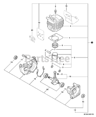 Echo SRM-210 - Echo String Trimmer (SN: 07001001 - 07999999) Engine, Short Block -- SB1065