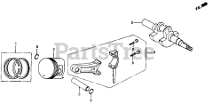 Honda WD20 X C (GX110) - Honda Water Pump, Made in Japan (SN: GX110-1000001 - GX110-9999999) PISTON + CRANKSHAFT