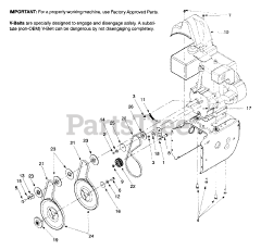 Yard-Man 31AE553F401 - Yard-Man Snow Thrower (1999) Engine &amp; V Belts