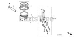 Honda GC160 LA QDE (GCAHA) - Honda Engine, Made in USA (SN: GCAHA-3599750 - GCAHA-9999999) PISTON@CONNECTING ROD