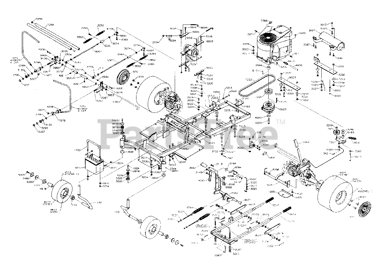 Dixon ZTR 5020 - Dixon Zero-Turn Mower (2000) CHASSIS Parts Lookup with