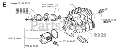 Husqvarna 335 XPT - Husqvarna Chainsaw (SN: 19991000001 - 20011800000) CYLINDER PISTON