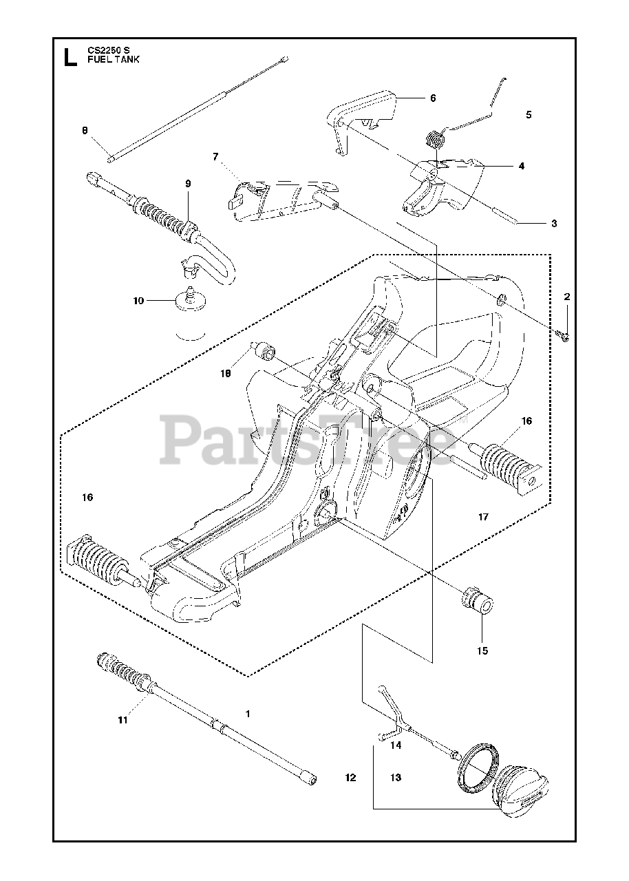 Jonsered CS 2250 S Jonsered Chainsaw (201107) FUEL TANK Parts Lookup