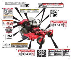 Gravely 992182 (PM 260H XDZ LPG) - Gravely Pro-Master 60" Zero-Turn Mower, 31hp Kawasaki, Propane (SN: 000101 & Above) Decals