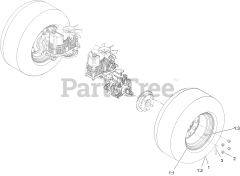 Exmark LZS749AKC724A1 - Exmark 72" Lazer Z S-Series Zero-Turn Mower, Kohler ECV749 (SN: 408644346 - 411294211) (Rev A) (2021) Rear Wheel Assembly