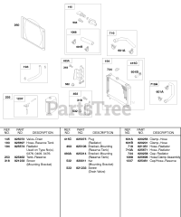 Briggs & Stratton 522447-0106-E2 - Briggs & Stratton Horizontal Engine Radiator, Hoses, Mounting Brackets