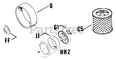 Kohler K161-28354 - Kohler K-Series Engine, Made for RockWell Ind., 7hp, 5.2kW Air Intake (Cont.) 0203005122