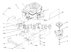 Toro 72062 (264-6) - Toro Yard Tractor (SN: 059000001 - 059000227) (1995) Single Cylinder Engine, Muffler, And P.t.o.