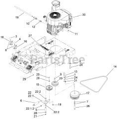 Toro 74409 (Z 340) - Toro 40" Z Master Zero-Turn Mower, Side-Discharge Deck (SN: 270000001 - 270000700) (2007) Engine Mounting Assembly