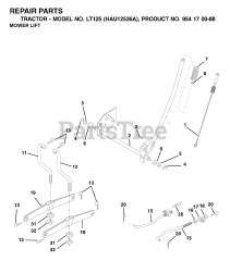 Husqvarna LT 125 (954170088-A) - Husqvarna Lawn Tractor (2003-01) MOWER LIFT / DECK LIFT