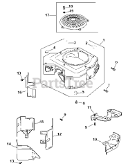 Cub Cadet LT 1046 (13AP11CH710) - Cub Cadet 46" Lawn Tractor (2007 & Before) Command Engine Blower Housing &amp; Baffles