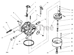 Toro 38053 (824) - Toro 24" Power Throw Snow Thrower (SN: 200000001 - 200999999) (2000) Carburetor No. 640052 Tecumseh HMSK80-155672V (Model No. 38078 Only)