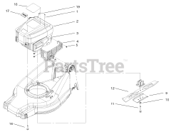 Toro 20814 - Toro 48cm Recycler Walk-Behind Mower (SN: 210000001 - 210999999) (2001) Engine And Blade Assembly
