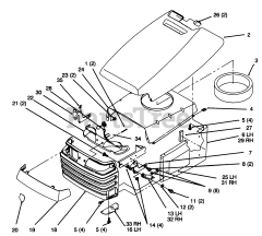 Toro 72042 (264-6) - Toro Yard Tractor (SN: 069000001 - 069999999) (1996) Hood And Grill