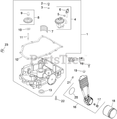 Toro 74923 TE (6000) - Toro 132cm Z Master Zero-Turn Mower, Side-Discharge Deck (SN: 290000001 - 290999999) (2009) Oil Pan and Lubrication Assembly Kohler CV730-3118