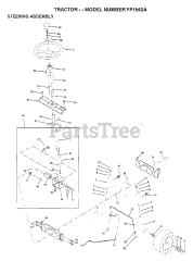 Electrolux/AYP YP 1542 A - Electrolux/AYP Lawn Tractor (1997) STEERING ASSEMBLY