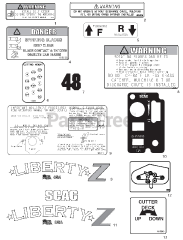 Scag SZL52-23FR (06312) - Scag Liberty Z 52" Zero-Turn Mower, 23hp Kawasaki (SN: N2500001 - N2599999)