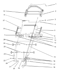 Toro 20037 - Toro Super Recycler Walk-Behind Mower with Bag (SN: 230000001 - 230999999) (2003) Handle and Control Assembly