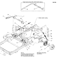 Simplicity ZT 4000 B 2648 (5900765) - Simplicity ZT 4000 Series 48" Zero-Turn Mower, 26hp Briggs & Stratton Parking Brake Group