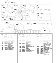 Briggs & Stratton 185437-0276-E1 - Briggs & Stratton Horizontal Engine Cylinder Head, Rocker Cover