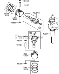 Toro 30694 - Toro 36" Walk-Behind Mower, Fixed Deck, T-Bar, Gear Drive (SN: 260000001 - 260999999) (2006) Piston and Crankshaft Assembly Kawasaki FH430V-AS25