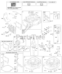 Briggs & Stratton 12L802-1904-E1 - Briggs & Stratton Vertical Engine Cams, Crankshaft, Cylinder, Engine Sump, Kit/Gaskets, Lubrication, Piston Group, Valves